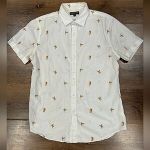 Express Surfer Print Short Sleeve Button Up Shirt